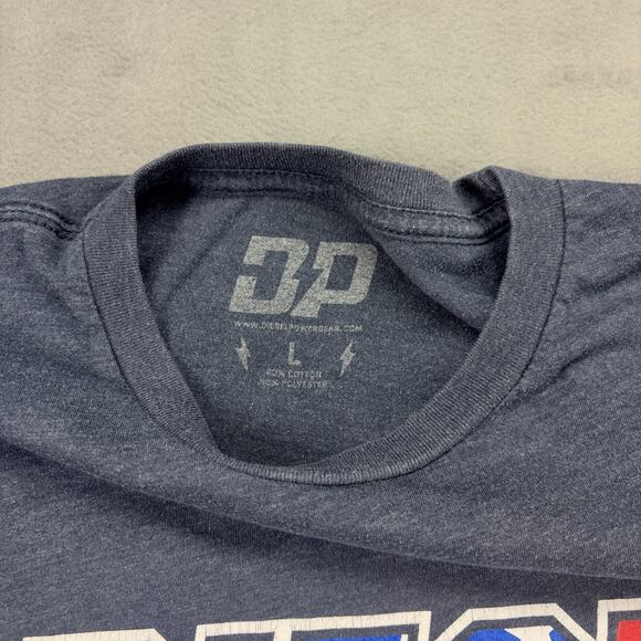 Diesel Power T-Shirt Men's Large Blue Cotton Blens Short Sleeve American Flag - Picture 3 of 6